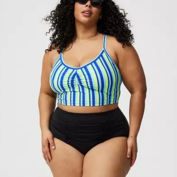 Torrid Swimsuit Rashguard Wireless Bikini Tops Black 2X - Picture 3 of 8